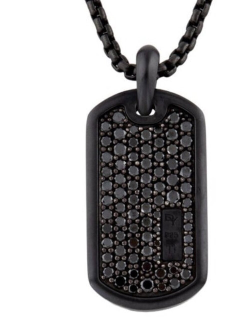 DAVID YURMAN TITANIUM DIAMOND 1.40 CTW CHEVRON TAG NECKLACE